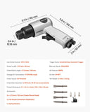 Darrahopens Tools > Power Tools > Power Drills & Accessories VEVOR Air Hammer, 4500BPM Pneumatic Hammer with 40mm Stroke & 4PCS Chisels Round Shank, Lightweight & Compact Air Chisel Pneumatic Shovel Tool for Cutting Punching Scraping