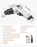 Darrahopens Tools > Power Tools > Power Drills & Accessories VEVOR Air Hammer, 4500BPM Pneumatic Hammer with Rust Removal Air Needle Scaler & 4PCS Chisels Round Shank, Lightweight & Compact Air Chisel Pneumatic Shovel Tool for Cutting Scraping Demolishing