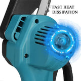 Darrahopens Tools > Power Tools > Power Saws 6" Cordless Electric Chainsaw in Blue - Portable Handheld Wood Cutter