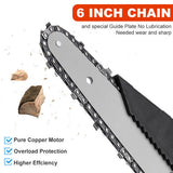Darrahopens Tools > Power Tools > Power Saws 6" Mini Cordless Electric Chainsaw 2X Battery-Powered Wood Cutter Rechargeable