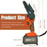 Darrahopens Tools > Power Tools > Power Saws 6" Mini Cordless Electric Chainsaw 2X Battery-Powered Wood Cutter Rechargeable