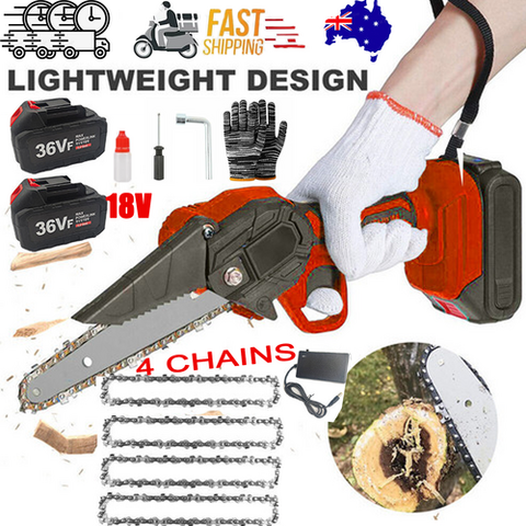 Darrahopens Tools > Power Tools > Power Saws 6" Mini Cordless Electric Chainsaw 2X Battery-Powered Wood Cutter Rechargeable