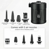 Darrahopens Tools > Pumps > Air Pumps Outdoor Camping Digital Electric Air Pump, 5200mAh Built-in Battery, for Air Mattresses and Swim Rings - Black