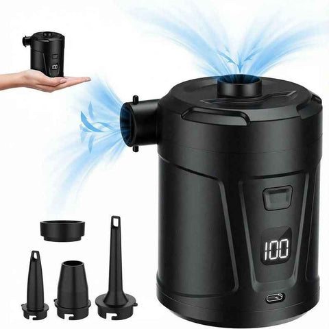 Darrahopens Tools > Pumps > Air Pumps Outdoor Camping Digital Electric Air Pump, 5200mAh Built-in Battery, for Air Mattresses and Swim Rings - Black
