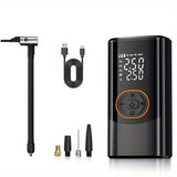 Darrahopens Tools > Pumps > Air Pumps Portable air compressor for tires with digital pressure gauge, 150PSI rechargeable battery, LED light, wireless bicycle tire pump for cars, motorcycles, bicycles, etc., black