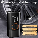 Darrahopens Tools > Pumps > Air Pumps Portable air compressor for tires with digital pressure gauge, 150PSI rechargeable battery, LED light, wireless bicycle tire pump for cars, motorcycles, bicycles, etc., black