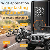 Darrahopens Tools > Pumps > Air Pumps Portable air compressor for tires with digital pressure gauge, 150PSI rechargeable battery, LED light, wireless bicycle tire pump for cars, motorcycles, bicycles, etc., black