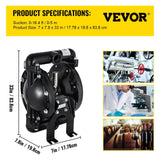 Darrahopens Tools > Pumps > Air Pumps VEVOR Air-Operated Double Diaphragm Pump 24 GPM 1 Inch Inlet And Outlet