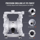 Darrahopens Tools > Pumps > Air Pumps VEVOR Air Operated Double Diaphragm Pump, 44GPM, Max 115PSI Air Waste Oil Pneumatic Transfer Pump with 2 Extra Diaphragms, 3.8cm Inlet & Outlet Aluminum Alloy Diaphragm Pump for Diesel Grease Oil