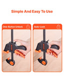 Darrahopens Tools > Pumps > Air Pumps VEVOR Bar Clamps for Woodworking, 2-Pack 30.48 cm and 2-Pack 15.24 cm, One-Handed Clamp/Spreader, Quick-Grip F-Clamp with 70 kg Load Limit, Premium Plastic and Steel, for Woodworking Metal working