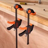 Darrahopens Tools > Pumps > Air Pumps VEVOR Bar Clamps for Woodworking, 2-Pack 30.48 cm and 2-Pack 15.24 cm, One-Handed Clamp/Spreader, Quick-Grip F-Clamp with 70 kg Load Limit, Premium Plastic and Steel, for Woodworking Metal working