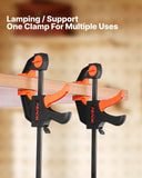 Darrahopens Tools > Pumps > Air Pumps VEVOR Bar Clamps for Woodworking, 2-Pack 30.48 cm and 2-Pack 15.24 cm, One-Handed Clamp/Spreader, Quick-Grip F-Clamp with 70 kg Load Limit, Premium Plastic and Steel, for Woodworking Metal working