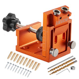 Darrahopens Tools > Pumps > Air Pumps VEVOR Pocket Hole Jig Kit, 12 mm to 48 mm Adjustable, Jig Pocket Hole System with Step Drill, Hex Wrench, Drill Stop Ring, Square Drive Bit, Plugs and Screws, Reinforced Metal Frame, for Woodworking