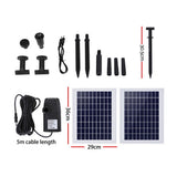 Darrahopens Tools > Pumps > Pool Pumps Gardeon Solar Pond Pump Submersible Water Fountain Kit with 2 Panels 1600L/H