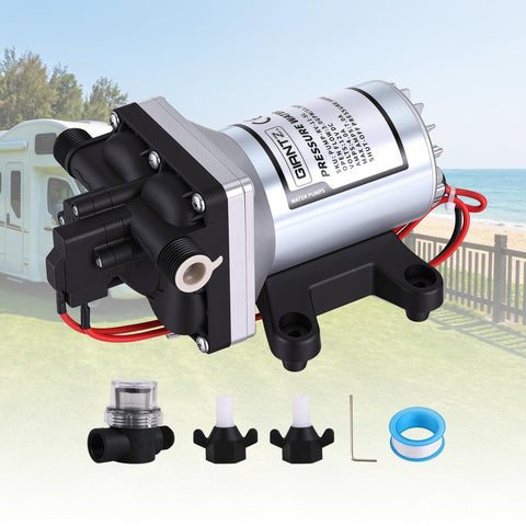 Darrahopens Tools > Pumps > Pool Pumps Giantz 12V DC Water Pump, 11.3LPM 55PSI 3 GPM Self-Priming RV Water Pressure Pump with Automatic Pressure Switch, for RV Marine Camping Yacht Garden Fresh Water Diaphragm, 2088-554-144 Replacement