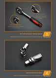 Darrahopens Tools > Tools Storage > Tool Boxes 46-Piece Automotive Repair Tool Set - Carbon Steel Ratchet Wrench Socket Kit - 1/4 Inch Drive with Extension Bars, Universal Joint, and Multi-Bit Screwdriver Heads - Compact Storage Case for Car Maintenance, Machinery Repair, and DIY Projects