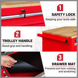 Darrahopens Tools > Tools Storage > Tool Boxes 9 Drawers Tool Box Chest Cabinet Trolley Box Garage Storage Toolbox Red 1000lbs