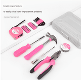Darrahopens Tools > Tools Storage > Tool Boxes Compact 24-Piece Pink Tool Kit - Essential Household DIY Set for Ladies