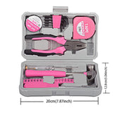 Darrahopens Tools > Tools Storage > Tool Boxes Compact 24-Piece Pink Tool Kit - Essential Household DIY Set for Ladies