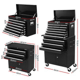 Darrahopens Tools > Tools Storage > Tool Boxes Giantz 13 Drawer Tool Box Cabinet Chest Toolbox Storage Garage Organiser Black