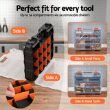 Darrahopens Tools > Tools Storage > Tool Boxes Giantz Double Sided Tool Box Organizer with 34 Compartment Small Parts Storage