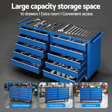 Darrahopens Tools > Tools Storage > Tool Boxes Giantz Tool Chest Trolley 10 Drawers Toolbox Storage Blue