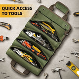 Darrahopens Tools > Tools Storage > Tool Boxes Green Multi-Purpose 600D Oxford Cloth Roll-Up Tool Organizer Bag – Heavy-Duty Waterproof & Anti-Scratch Organizer for Electricians, Mechanics & Automotive Use-Duty Oxford Fabric - Multi-Pocket Storage for Electricians, Mechanics & DIY Enthusiasts