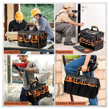 Darrahopens Tools > Tools Storage > Tool Boxes Heavy-Duty 17-Inch Tool Bag with 46 Pockets, Waterproof Base & Shoulder Strap(Black Orange)