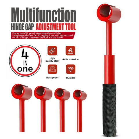 Darrahopens Tools > Tools Storage > Tool Boxes Heavy-Duty 4-in-1 Door Hinge Adjustment Tool - Wrench for Aligning & Lifting Sagging Doors