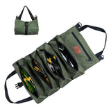 Darrahopens Tools > Tools Storage > Tool Boxes Heavy-Duty Canvas Tool Roll Up Bag & Organizer Tote - Multi-Pocket Wrench & Tool Pouch(Green)