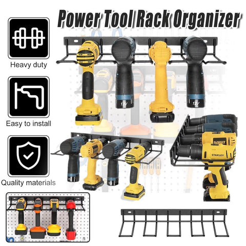 Darrahopens Tools > Tools Storage > Tool Boxes Metal Drill Storage Rack Power Tool Holder Organizer Wall Mount Heavy Duty Shelf