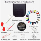 Darrahopens Tools > Tools Storage > Tool Boxes Mini Sewing Kit with 52 Sewing Accessories, 18 Thread Spools with Black Sewing Box for Beginners Kids Travelers Sewing Machine Adults Girls (Small)