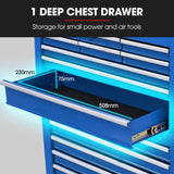 Darrahopens Tools > Tools Storage > Tool Cabinets BULLET 16 Drawer Tool Box Cabinet Chest Storage, Toolbox Garage Organiser Set, Blue