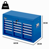 Darrahopens Tools > Tools Storage > Tool Cabinets BULLET 9 Drawer Tool Box Chest, Organiser Mechanic Garage Storage Toolbox Set - Blue