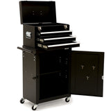 Darrahopens Tools > Tools Storage > Tool Cabinets Bullet Pro 3 Drawer Tool Box Cabinet Trolley Storage, with 1-Door Toolbox Garage Organiser Set, Black