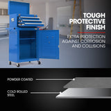 Darrahopens Tools > Tools Storage > Tool Cabinets Bullet Pro 3 Drawer Tool Box Cabinet Trolley Storage, with 1-Door Toolbox Garage Organiser Set, Blue