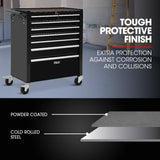 Darrahopens Tools > Tools Storage > Tool Cabinets BULLET Pro 7 Drawer Tool Box Cabinet Trolley Storage, Toolbox Garage Organiser Set, Black