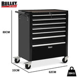 Darrahopens Tools > Tools Storage > Tool Cabinets BULLET Pro 7 Drawer Tool Box Cabinet Trolley Storage, Toolbox Garage Organiser Set, Black