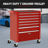 Darrahopens Tools > Tools Storage > Tool Cabinets BULLET Pro 7 Drawer Tool Box Cabinet Trolley Storage, Toolbox Garage Organiser Set, Red