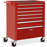 Darrahopens Tools > Tools Storage > Tool Cabinets BULLET Pro 7 Drawer Tool Box Cabinet Trolley Storage, Toolbox Garage Organiser Set, Red