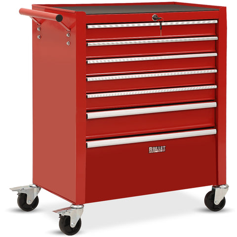 Darrahopens Tools > Tools Storage > Tool Cabinets BULLET Pro 7 Drawer Tool Box Cabinet Trolley Storage, Toolbox Garage Organiser Set, Red