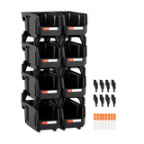 Darrahopens Tools > Tools Storage > Tool Cabinets VEVOR Plastic Stackable Storage Bins, 27.6 x 14 x 13 cm (8 Pack), Plastic Containers for Organizing and Storage Bins for Closet, Garage, Small Parts, Office Supplies and Other Accessories, Black