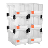 Darrahopens Tools > Tools Storage > Tool Cabinets VEVOR Plastic Stackable Storage Bins, 37.7 x 21.5 x 18 cm (6 Pack), Plastic Containers for Organizing & Storage Bins for Closet, Garage, Small Parts, Office Supplies, Other Accessories, Transparent