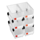 Darrahopens Tools > Tools Storage > Tool Cabinets VEVOR Plastic Stackable Storage Bins, 37.7 x 21.5 x 18 cm (6 Pack), Plastic Containers for Organizing & Storage Bins for Closet, Garage, Small Parts, Office Supplies, Other Accessories, Transparent