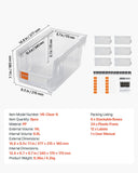 Darrahopens Tools > Tools Storage > Tool Cabinets VEVOR Plastic Stackable Storage Bins, 37.7 x 21.5 x 18 cm (6 Pack), Plastic Containers for Organizing & Storage Bins for Closet, Garage, Small Parts, Office Supplies, Other Accessories, Transparent