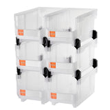 Darrahopens Tools > Tools Storage > Tool Cabinets VEVOR Plastic Stackable Storage Bins, 37.7 x 21.5 x 18 cm (6 Pack), Plastic Containers for Organizing & Storage Bins for Closet, Garage, Small Parts, Office Supplies, Other Accessories, Transparent