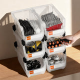 Darrahopens Tools > Tools Storage > Tool Cabinets VEVOR Plastic Stackable Storage Bins, 37.7 x 21.5 x 18 cm (6 Pack), Plastic Containers for Organizing & Storage Bins for Closet, Garage, Small Parts, Office Supplies, Other Accessories, Transparent