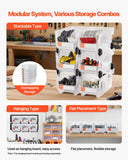 Darrahopens Tools > Tools Storage > Tool Cabinets VEVOR Plastic Stackable Storage Bins, 37.7 x 21.5 x 18 cm (6 Pack), Plastic Containers for Organizing & Storage Bins for Closet, Garage, Small Parts, Office Supplies, Other Accessories, Transparent