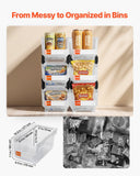 Darrahopens Tools > Tools Storage > Tool Cabinets VEVOR Plastic Stackable Storage Bins, 37.7 x 21.5 x 18 cm (6 Pack), Plastic Containers for Organizing & Storage Bins for Closet, Garage, Small Parts, Office Supplies, Other Accessories, Transparent
