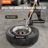 Darrahopens Tools > Tools Storage > Tool Cabinets VEVOR Tire Mount Demount Tool, 571- 622 mm Manual Steel Tire Changer Mount Demount Removal Tool, with Extra Bead Holder, Tubeless Truck Bead Breaker, 3 PCS Tire Changing Tools, Orange